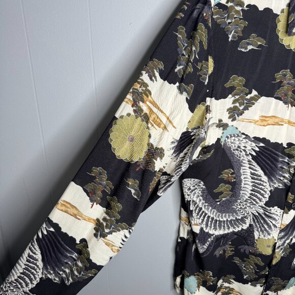 All Saints Standard Fit Eagle Long Sleeve Button Down Shirt - Picture 3 of 6